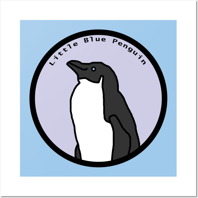 Portrait of Little Blue Penguin in a Circle Wall Art by ellenhenryart